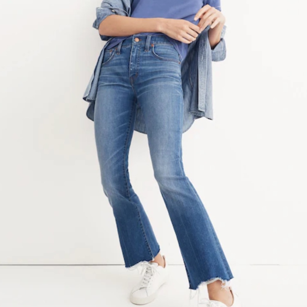 Madewell Cali Demi-Boot Jeans: Destructed-Hem Edition, size 26